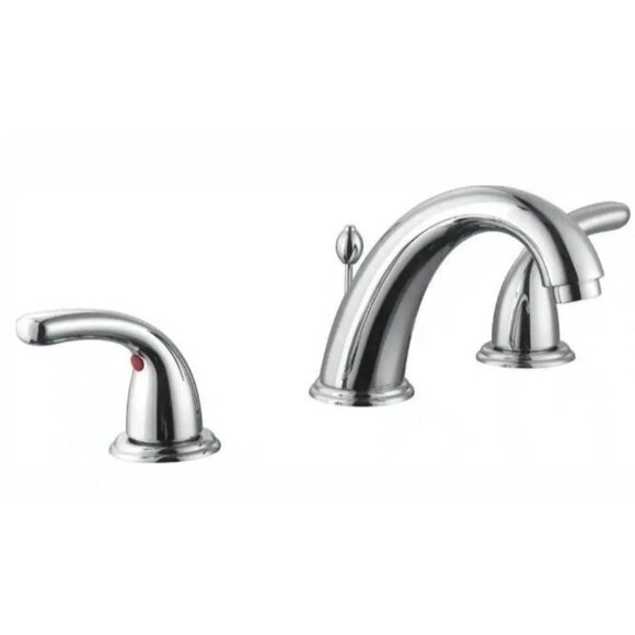 Builders 8 in. Widespread 2-Handle High-Arc Bathroom Faucet in Chrome - Picture 1 of 15